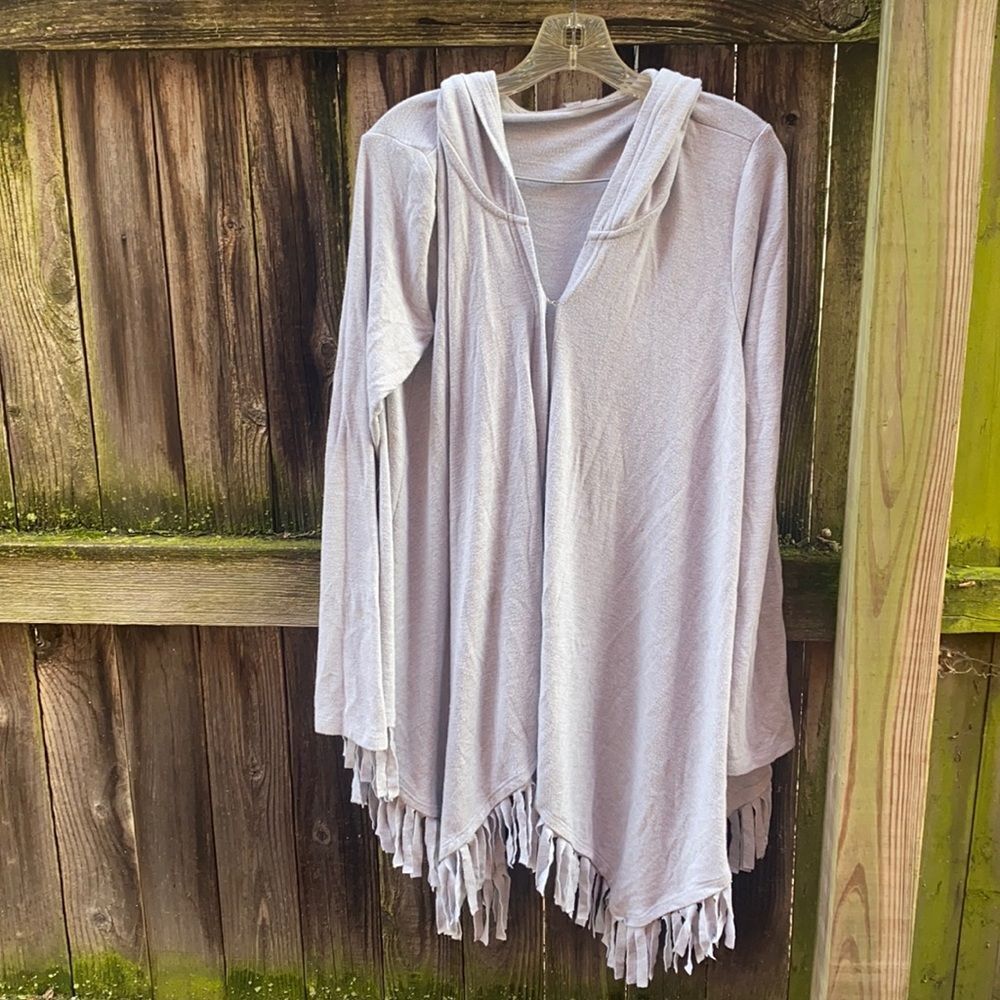 Pink Lotus fringe cardigan sz. L